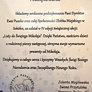Podsumowanie akcji: „Listy do Świętego Mikołaja”